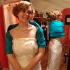 Chelsea | Custom turquoise silk capelet custom designed for her wedding as a cover up